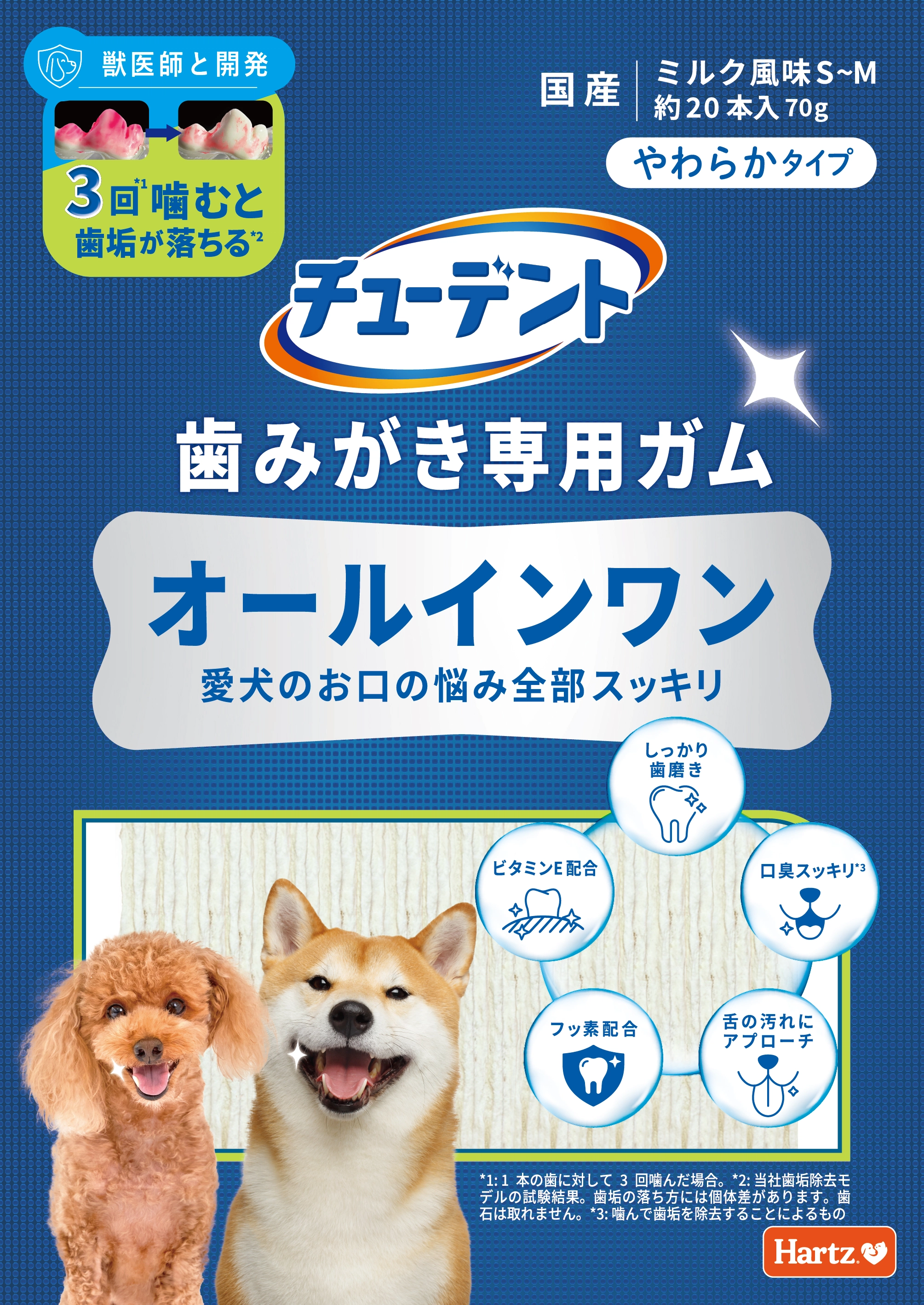 チューデント<br>歯みがき専用ガム<br>オールインワン<br>やわらかタイプ S-M